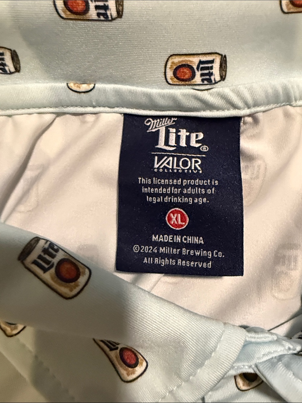 Miller Lite Blue Printed Polo Shirt - Men’s Golf Polo - Picture 2 of 4